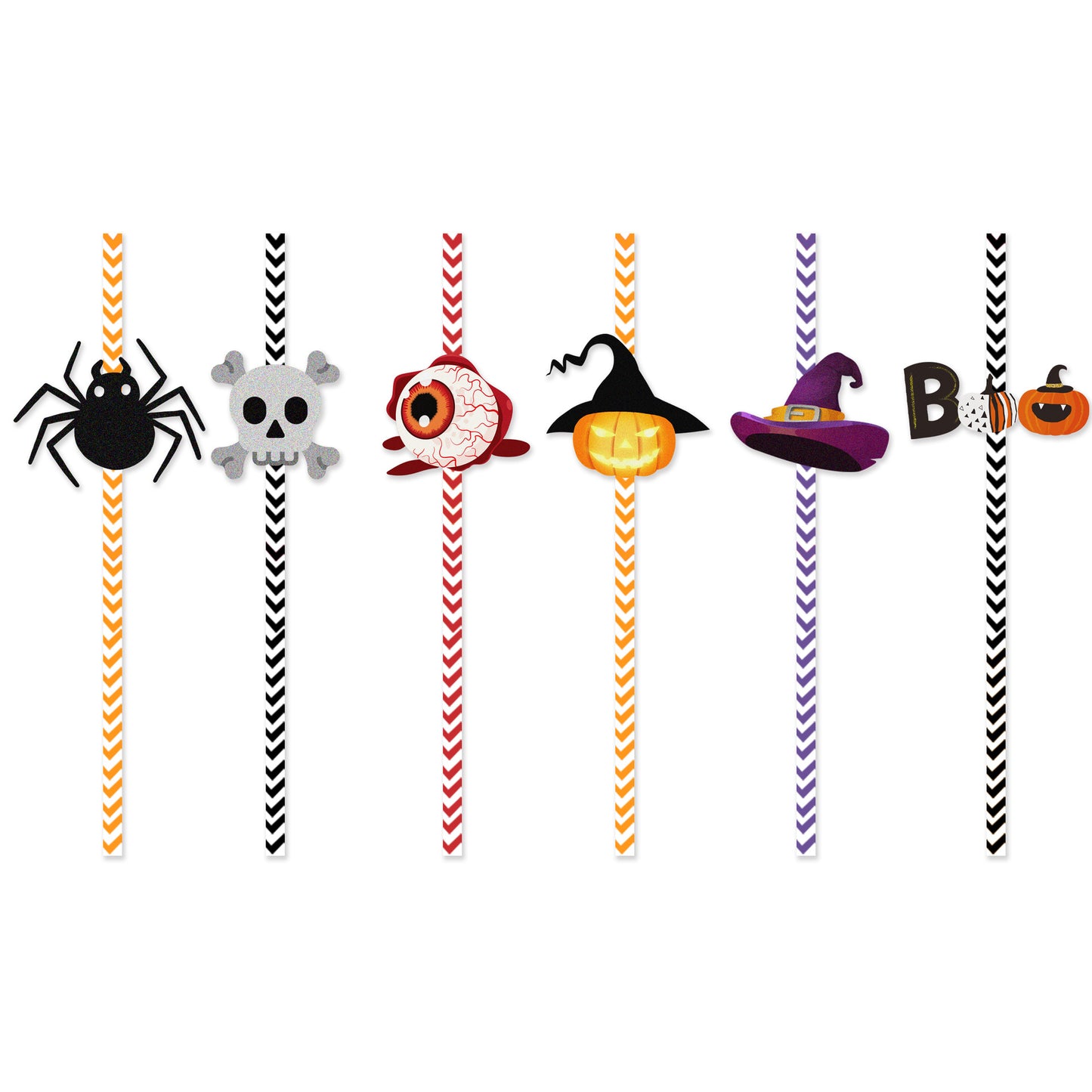 Halloween Eco-friendly Paper Straw (6pcs)