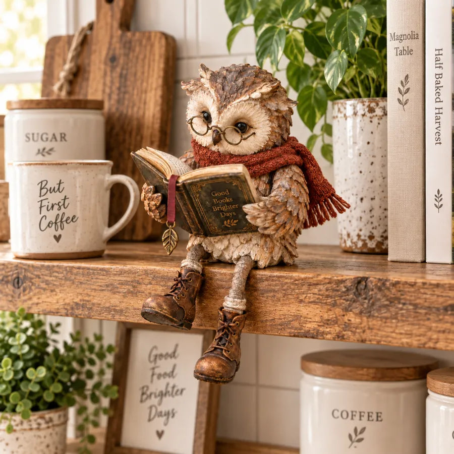 🦉Reading Owl Figurine🎁Free shipping on 2+ items