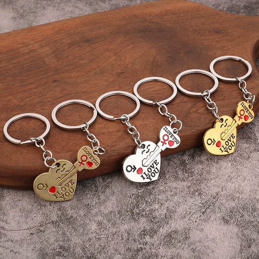 Unlock Your Heart Couple Keychain  Lovers' Token