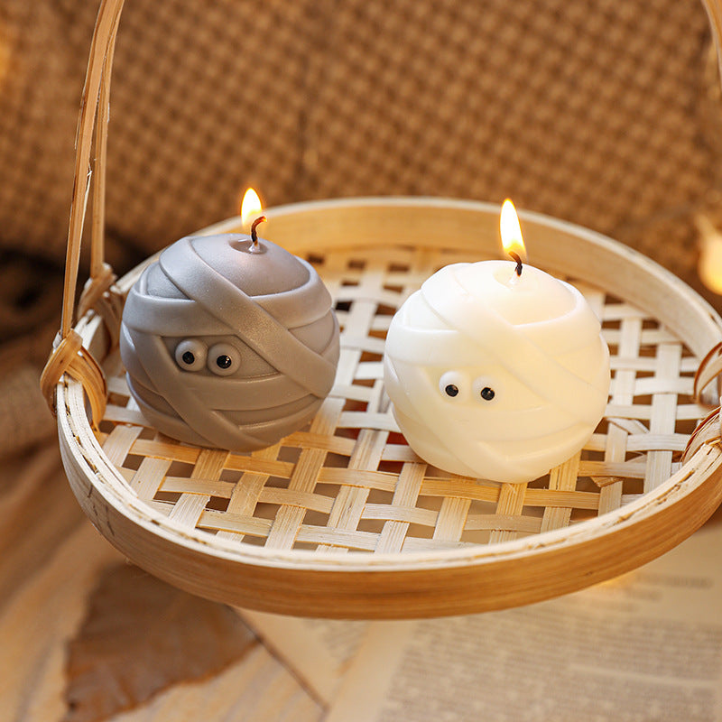 Cute Mummy Ball Rose Scent Candles Halloween Decoration (6pcs)