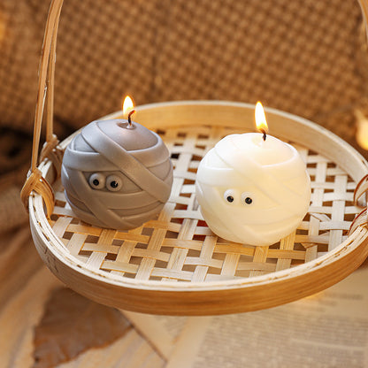 Cute Mummy Ball Rose Scent Candles Halloween Decoration (6pcs)