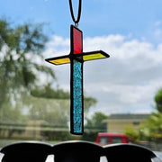 Rainbow Crucifix Glass Art