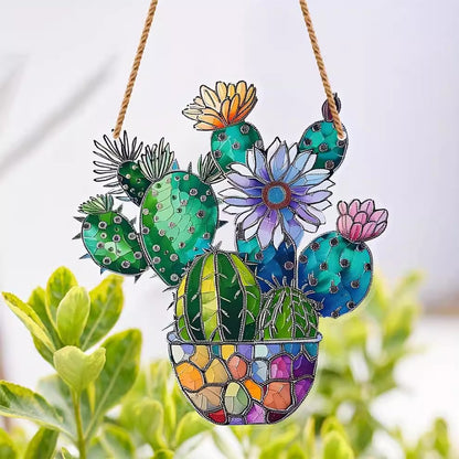 🌼Potted Plant Colorful Window Decor