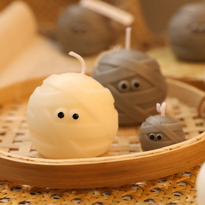 Cute Mummy Ball Rose Scent Candles Halloween Decoration (6pcs)