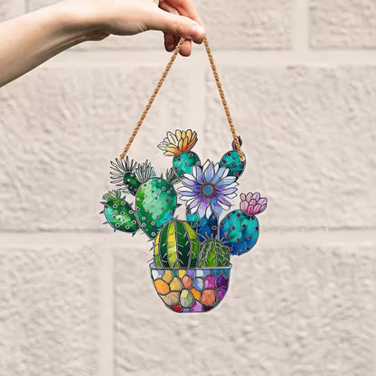 🌼Potted Plant Colorful Window Decor