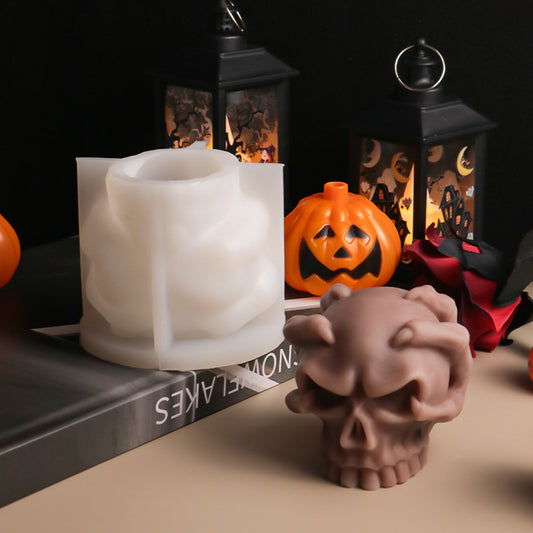 Halloween 3D Devil Skull DIY Candle Mold (2pcs)