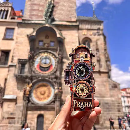 🕰️Prague Square Astronomical Clock Gear Magnet Sticker
