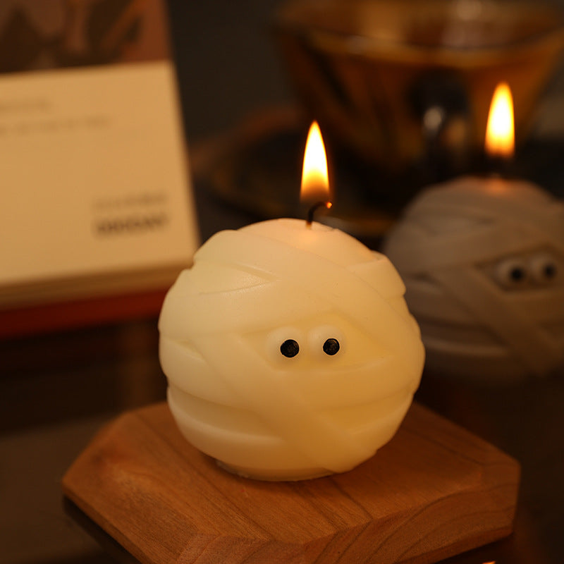 Cute Mummy Ball Rose Scent Candles Halloween Decoration (6pcs)