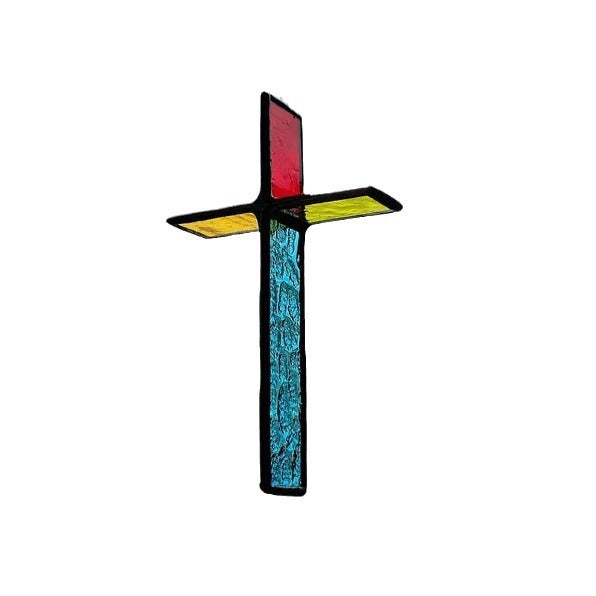 Rainbow Crucifix Glass Art