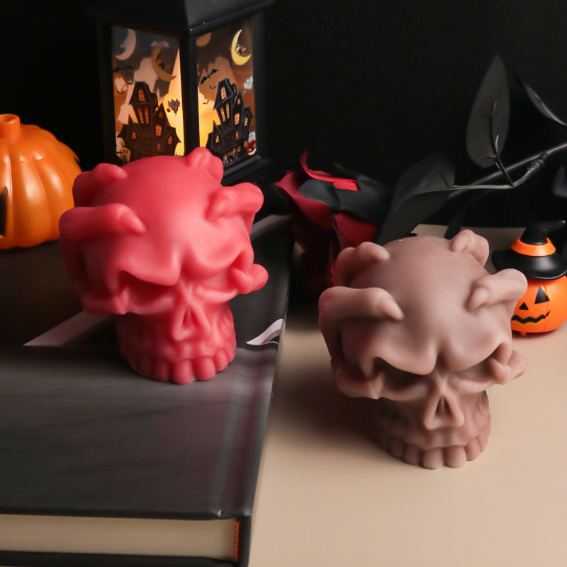 Halloween 3D Devil Skull DIY Candle Mold (2pcs)
