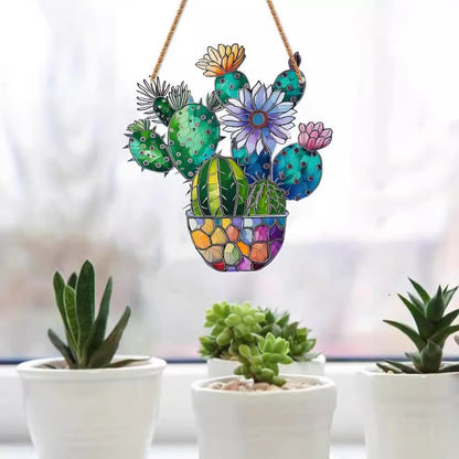 🌼Potted Plant Colorful Window Decor