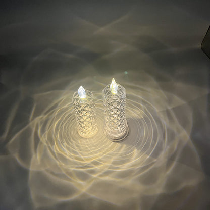 Rose Shadow LED Candle 3 Pcs