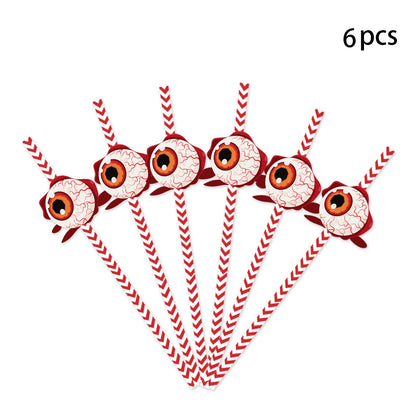 Halloween Eco-friendly Paper Straw (6pcs)