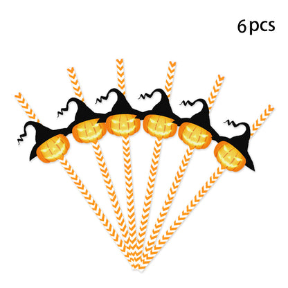 Halloween Eco-friendly Paper Straw (6pcs)