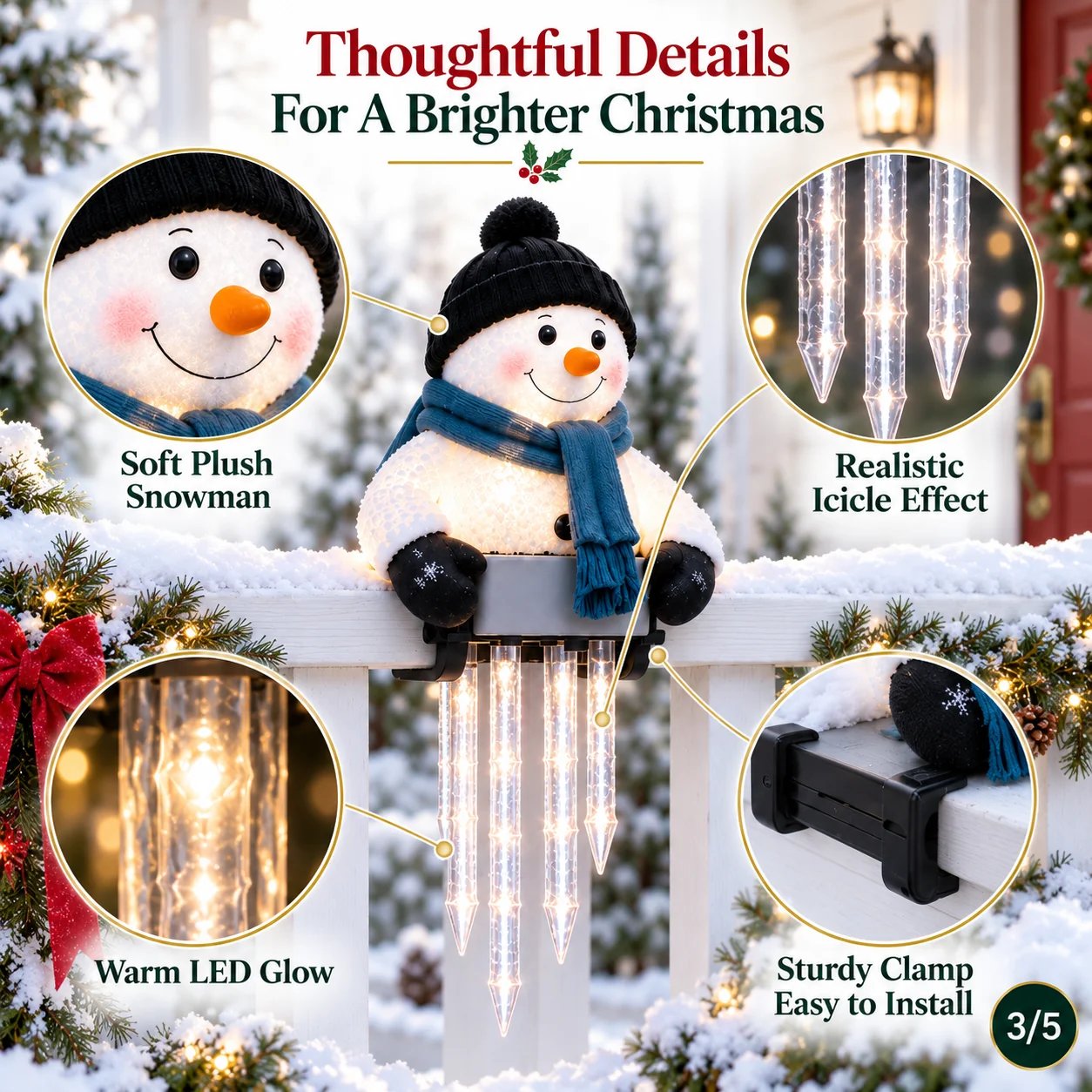 ✨🎄LAST DAY 50% OFF - ☃️WinterGlow Snowman Icicle Light Decor