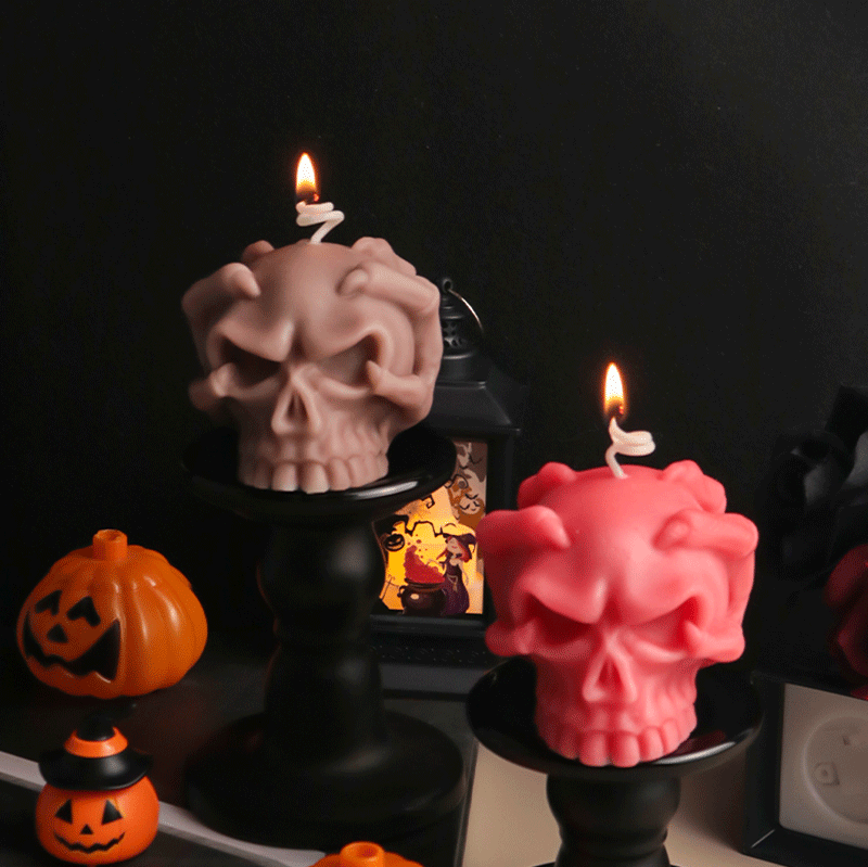 Halloween 3D Devil Skull DIY Candle Mold (2pcs)