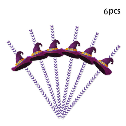 Halloween Eco-friendly Paper Straw (6pcs)