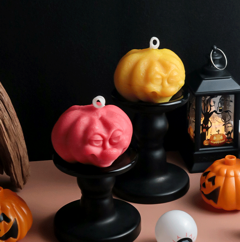 Halloween 3D Ugly Pumpkin DIY Candle Mold (2pcs)