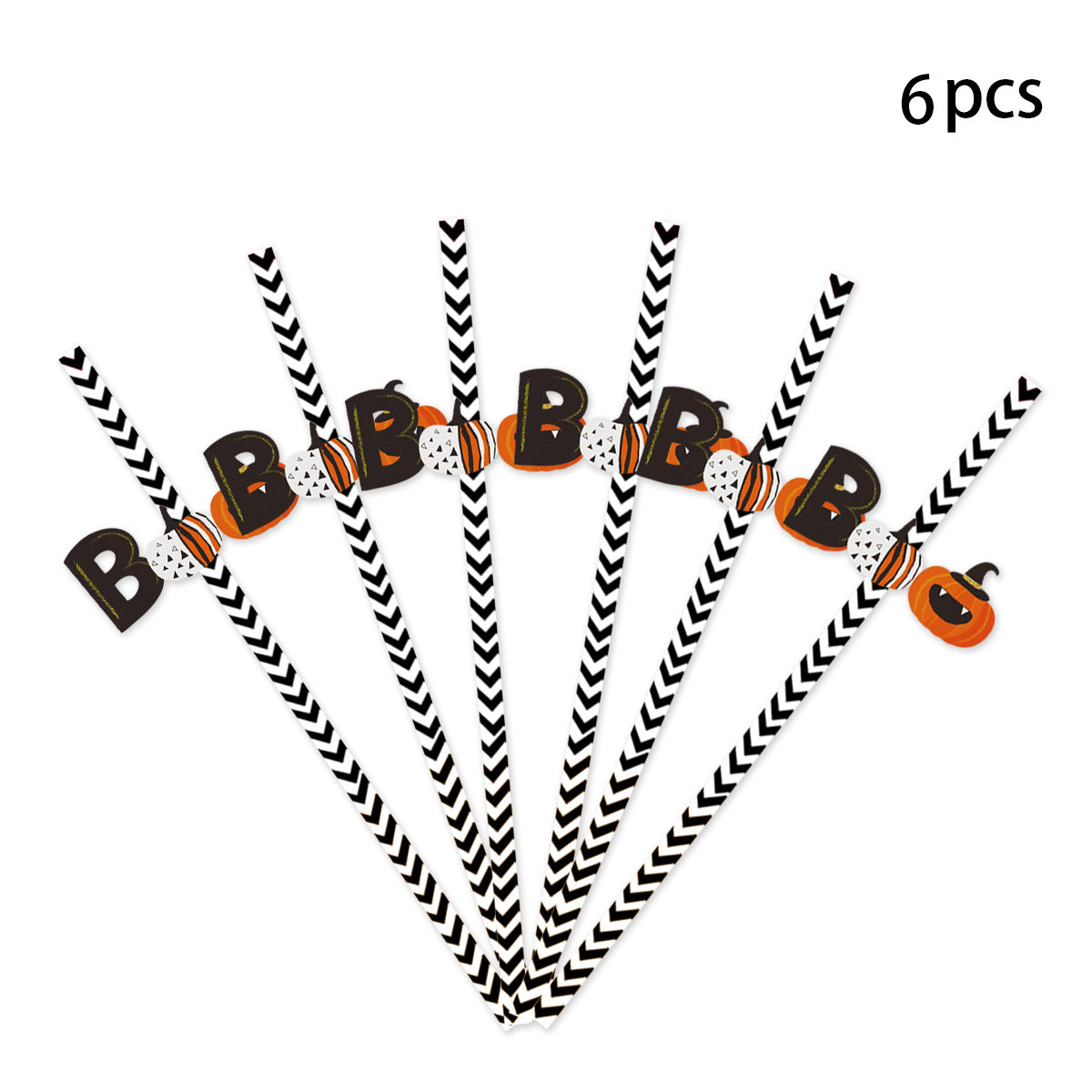 Halloween Eco-friendly Paper Straw (6pcs)