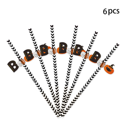 Halloween Eco-friendly Paper Straw (6pcs)