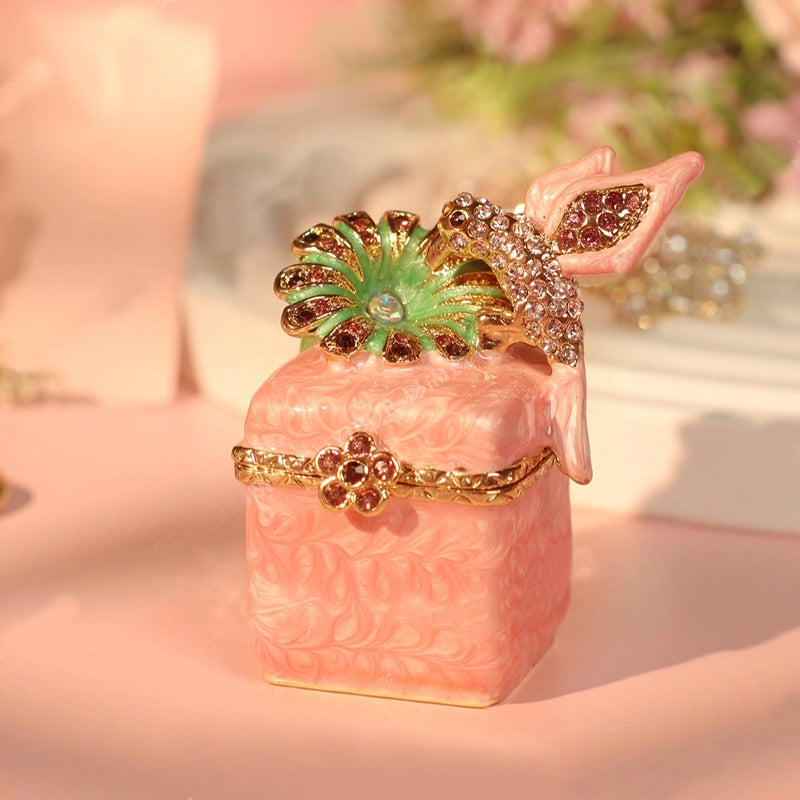 Exquisite Enamel Ring Box Cute Home for Your Favorite Jewelry