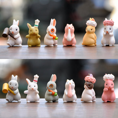 🐰🥕 12-Piece Mini Bunny Figurine Set – Tiny Bunnies, Big Cuteness!
