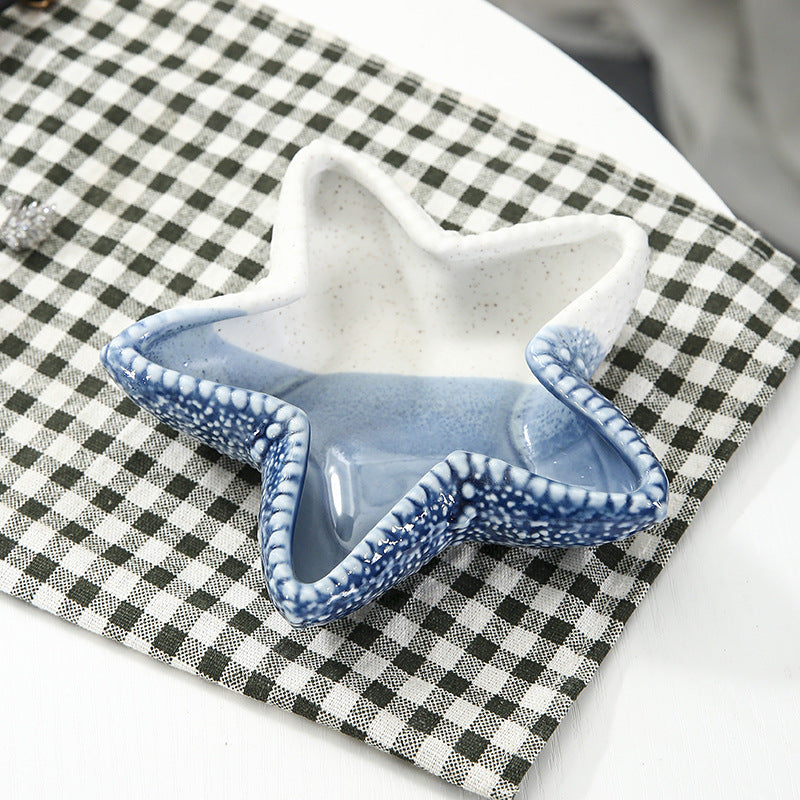 Sea/Navy Theme Ceramics Tray Box White & Blue