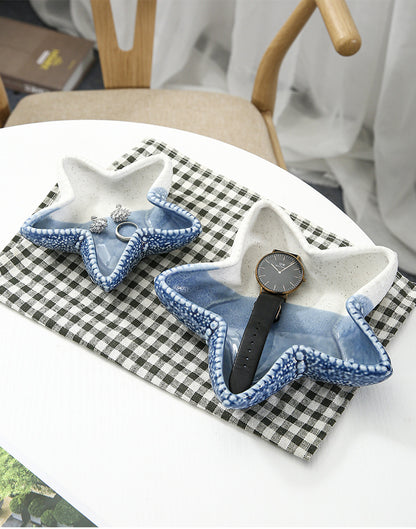 Sea/Navy Theme Ceramics Tray Box White & Blue