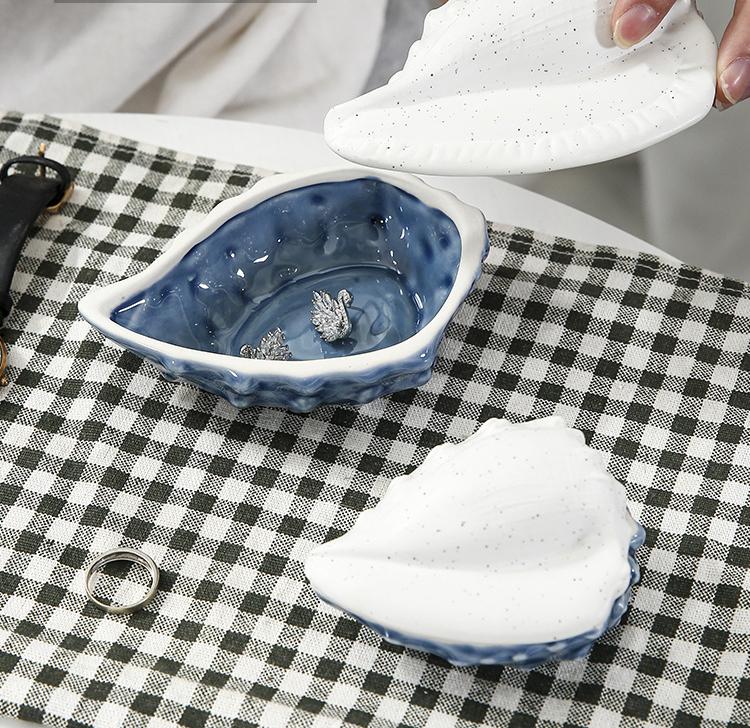 Sea/Navy Theme Ceramics Tray Box White & Blue