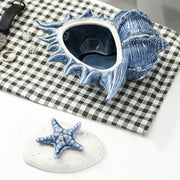 Sea/Navy Theme Ceramics Tray Box White & Blue