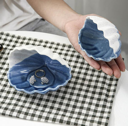 Sea/Navy Theme Ceramics Tray Box White & Blue