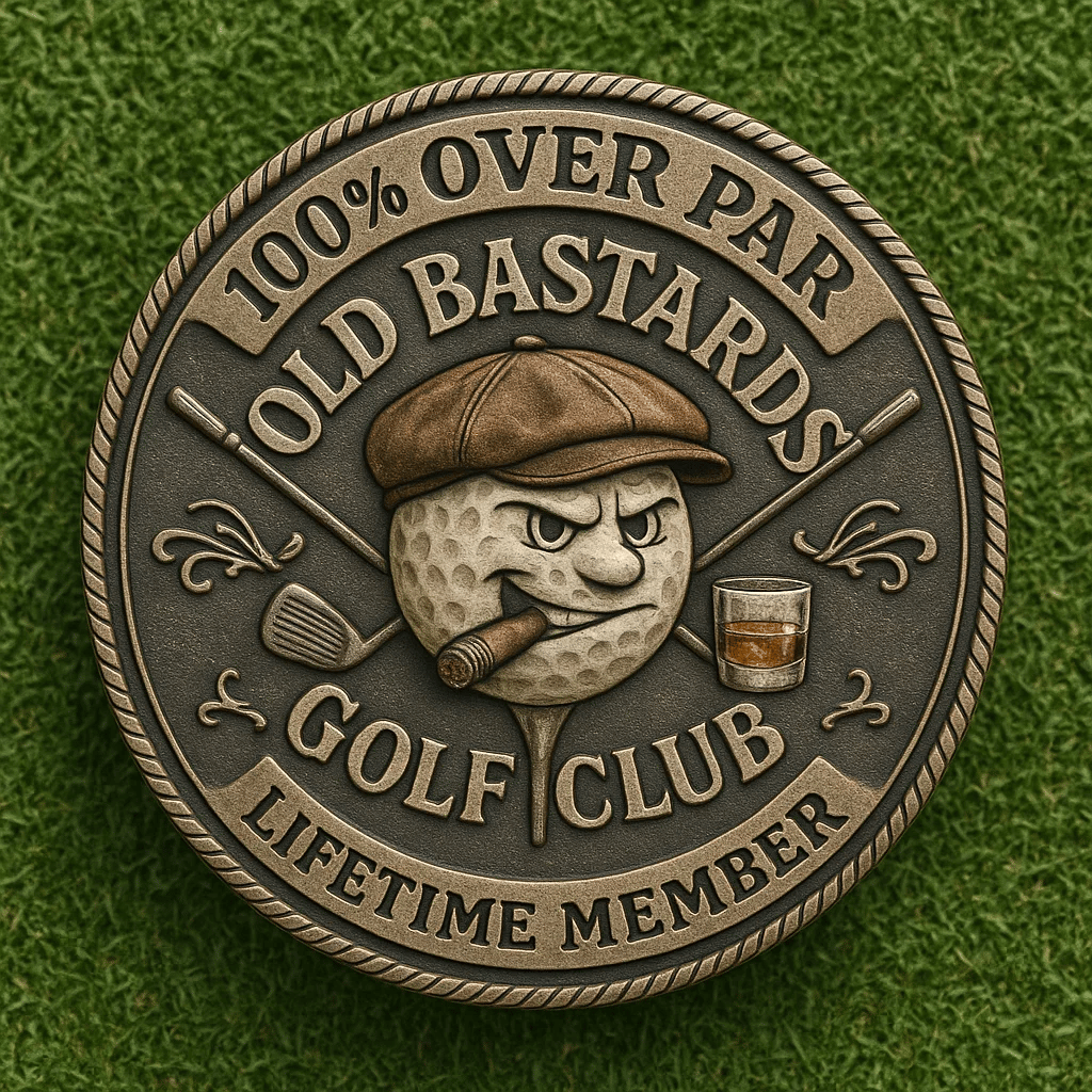 Over Par Old Bastards Golf Coin