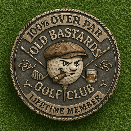 Over Par Old Bastards Golf Coin