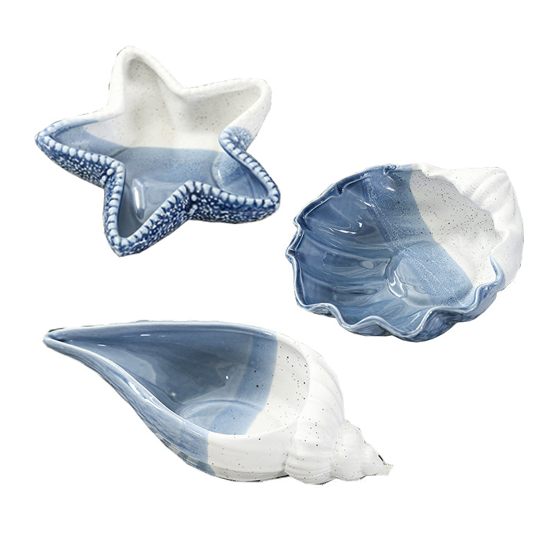 Sea/Navy Theme Ceramics Tray Box White & Blue