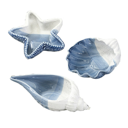 Sea/Navy Theme Ceramics Tray Box White & Blue