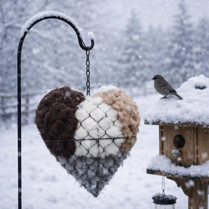 🐦🏡Handmade Natural Alpaca Fiber Bird Nesting Heart