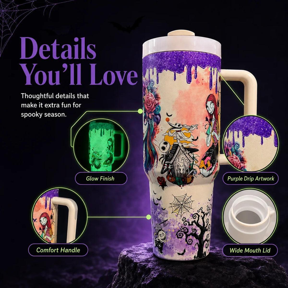 💀✨ Glow-In-The-Dark Skeleton Tumbler