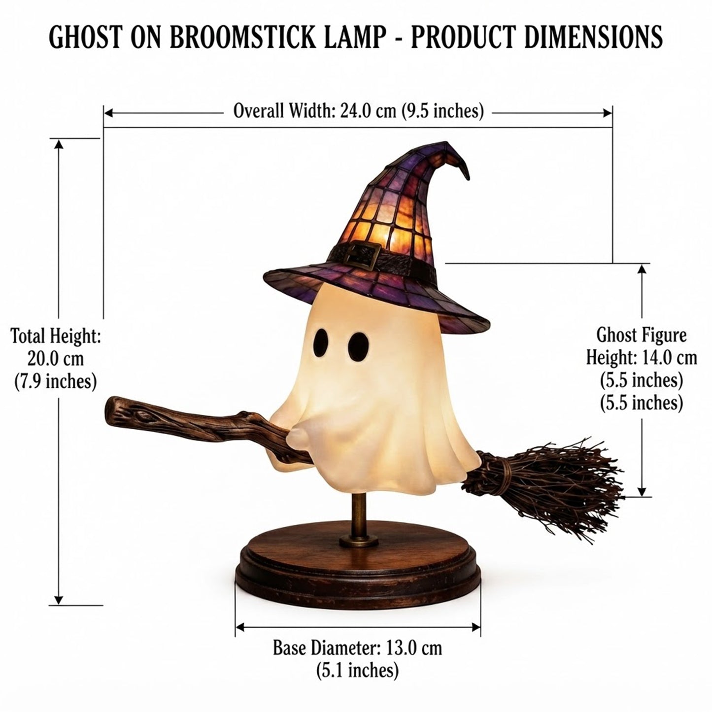 🔥🎃Last Day 50% Off - 👻Cute Ghost On Broomstick Lamp