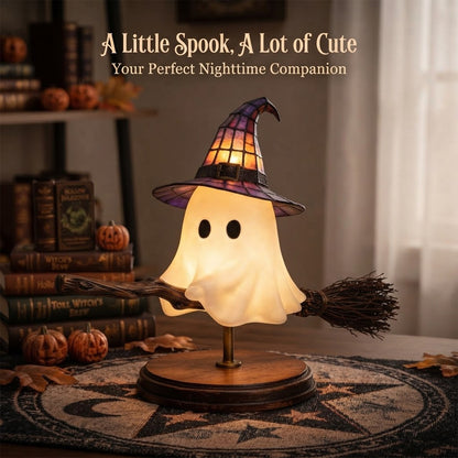 🔥🎃Last Day 50% Off - 👻Cute Ghost On Broomstick Lamp