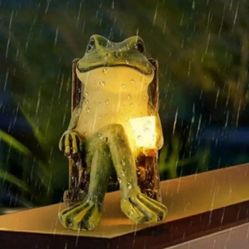 🐸Solar Frog Rocking Chair Ornament💡