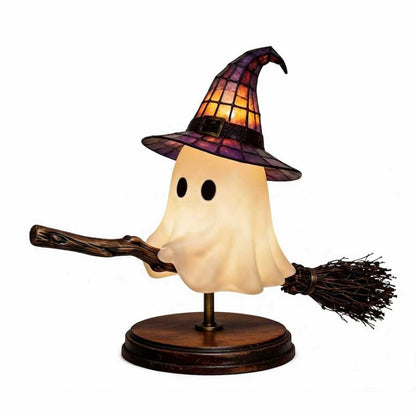 🔥🎃Last Day 50% Off - 👻Cute Ghost On Broomstick Lamp