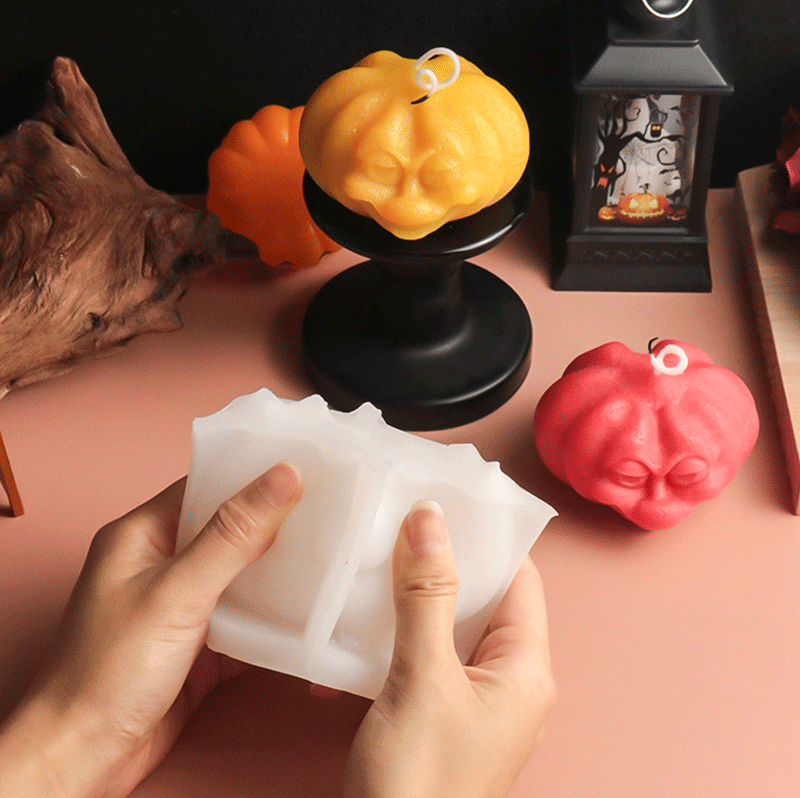 Halloween 3D Ugly Pumpkin DIY Candle Mold (2pcs)