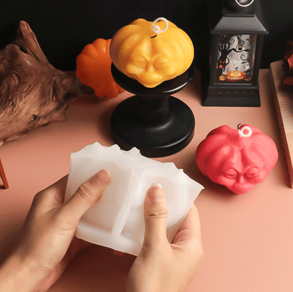 Halloween 3D Ugly Pumpkin DIY Candle Mold (2pcs)