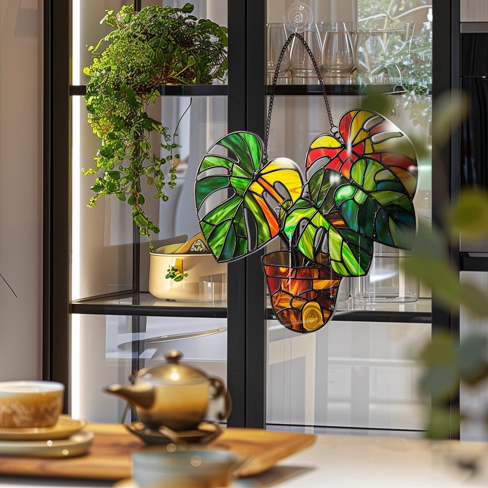 🌼Potted Plant Colorful Window Decor