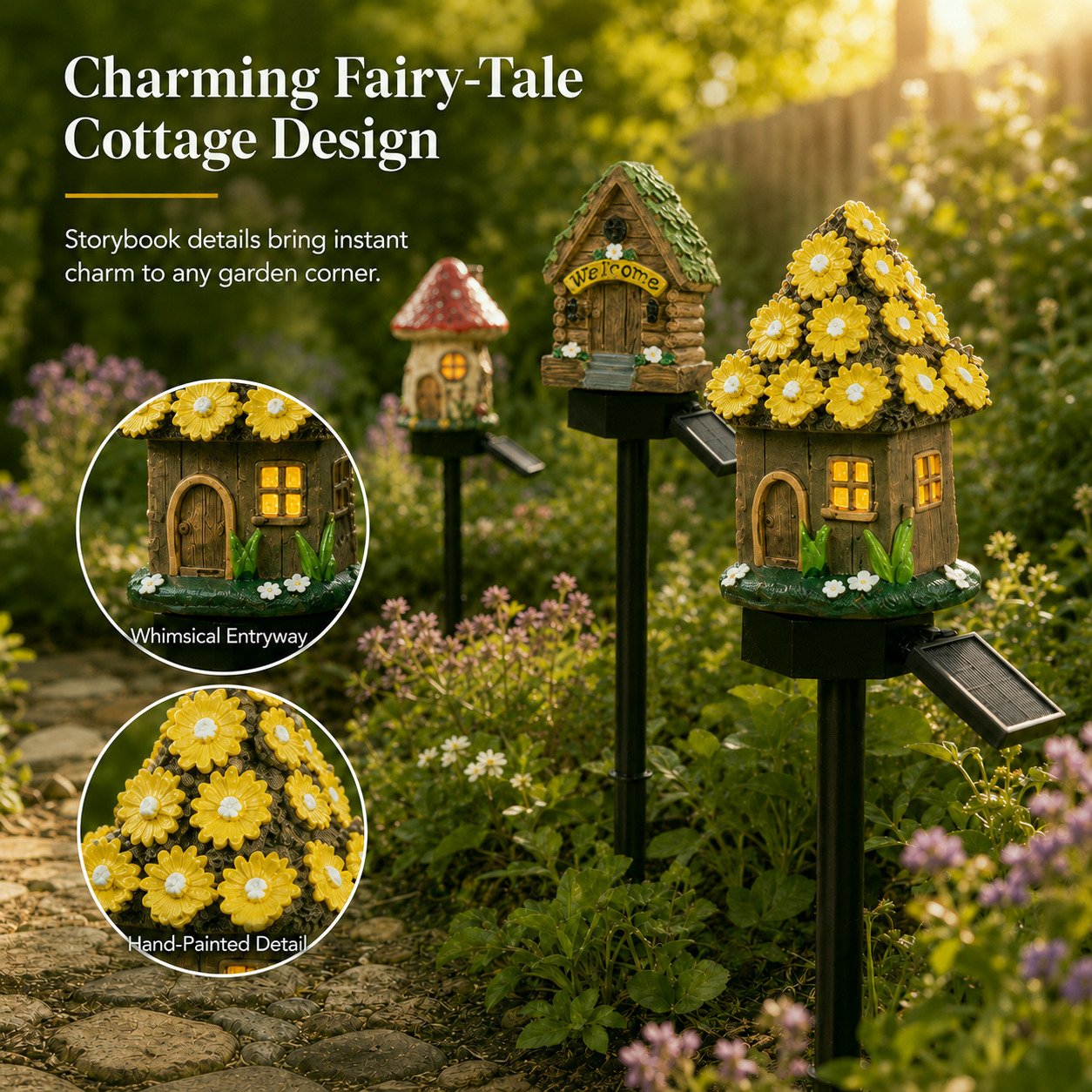 🔥Last Day: 60% OFF-🍄Solar Fairy Tale Mushroom Cottage Garden Light – Whimsical Warm Glow for Paths, Patios & Flower Beds🌙