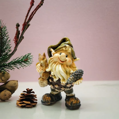 Green Hat Hedgehog Elf Figurine