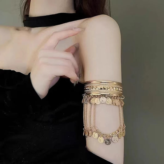 2 Pieces Metal Armband Arm Chain  for Women