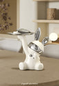 Ceramics Bunny Tray Luxury Home Decor White and Silver