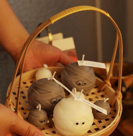 Cute Mummy Ball Rose Scent Candles Halloween Decoration (6pcs)