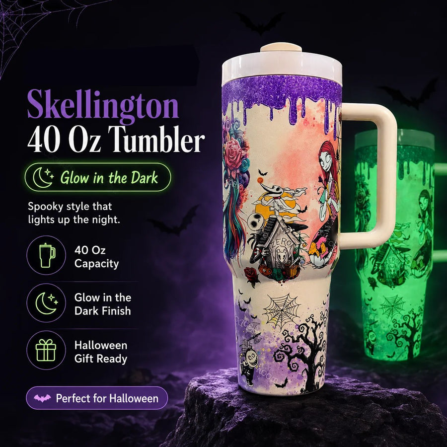 💀✨ Glow-In-The-Dark Skeleton Tumbler